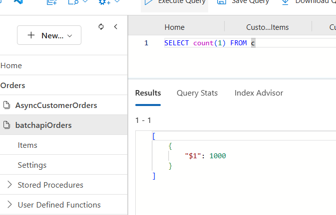 Cosmos DB container records count in Azure portal