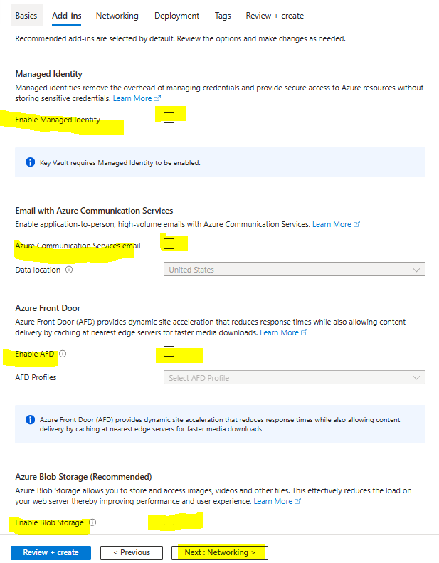 Addins for setting up custom domain in WordPress Azure