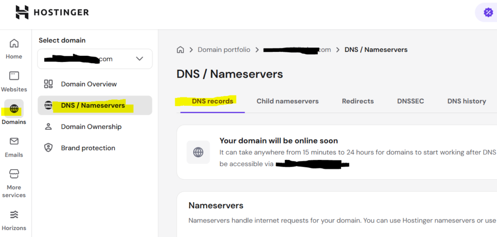 Adding DNS records in Hostinger