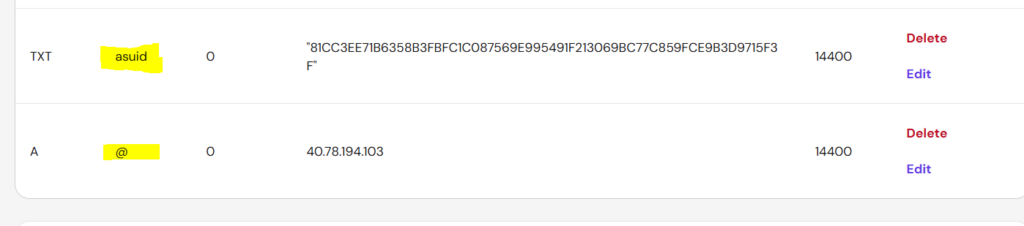 Added A and TXT records with correct name and values in Hostinger