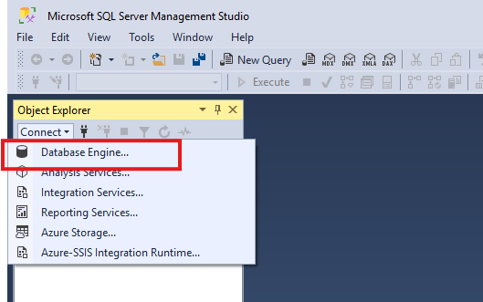 Open a new connection in SSMS tool